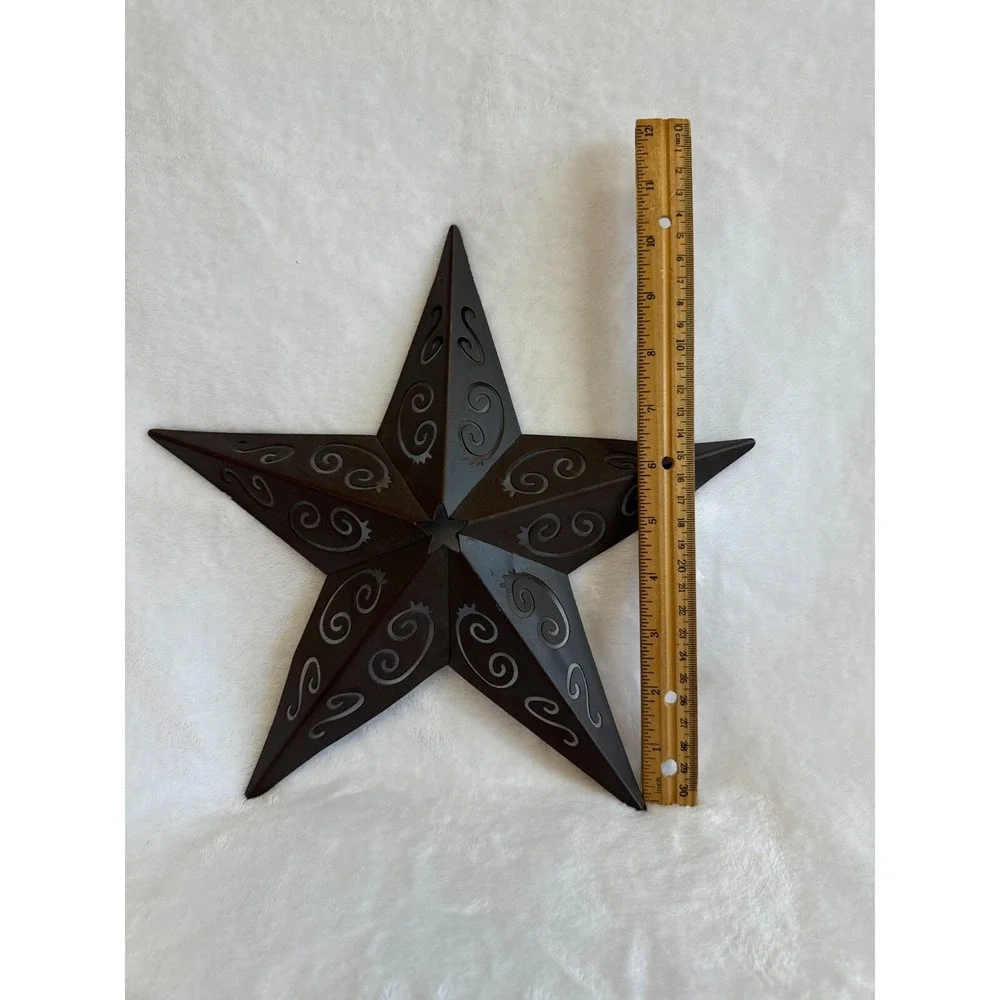 Rustic Metal Barn Star Wall Decor Large‎ Brown Southwestern Country Home Accent